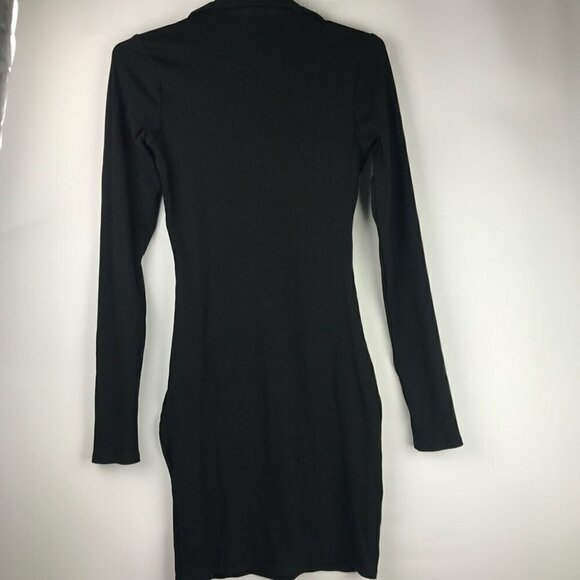 NWT - Fashion Nova in New York Ribbed Mini Dress - Black. Size: S. - Picture 3 of 8